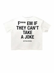 Bottega Desires Men’s White Cotton Graphic Funny Crew Neck T-Shirt Size S