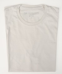 GEORGROTH GR Gray Plain T-Shirt Regular Fit Pima Stretch Lightweight Crewneck M