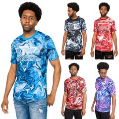 Victorious Men’s Casual Velvet And Normal New Life Marble T-Shirt TS7398 TS7404
