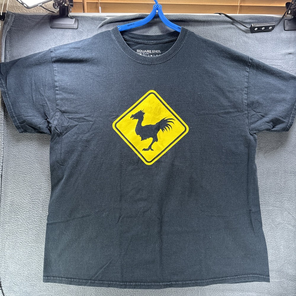 Final Fantasy XV Chocobo Crossing Game Black Cotton T-shirt Size XL Square Enix