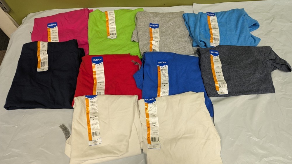 Gildan Unisex Adult Heavy Cotton t-shirt Medium 10-pack Mixed Assorted Colors