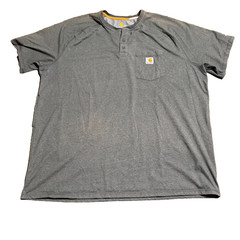 Carhartt Shirt Men’s 3XL Gray Henley Pocket Original Fit Workwear *Fade spots