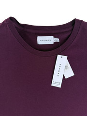 Topman NEW Solid Burgandy Wine Mens Large Crew Short Sleeve Pullover Tee T-Shirt