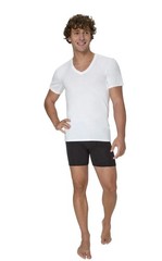 Men’s Sweat Block Undershirt, Underarm Sweat Blocking Tee, White V-Neck T-Shirt