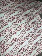 f*cking awesome all over logo XL 2007 hand screen print nyc Skate Street Art