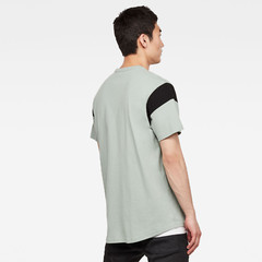 Men’s G-Star Raw Sport Panel Originals Logo GR T-Shirt Contrast Pistache Sea Tee