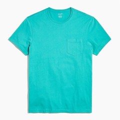 J Crew Mens Slim Washed Pocket T Shirt Size M L Aqua Green/Blue MSRP $24.50