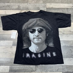 John Lennon Imagine T-shirt The Roxx Single Stitch 90s Black Mens Large