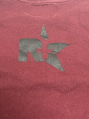 Rock Revival XL Burgandy Black Silver Contrast Logo Print Shoulder Panel T-Shirt