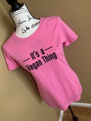 Vegan Printed It’s A Vegan Thing 🩷 Pink T-shirt Stretch Medium Good Life Cafe