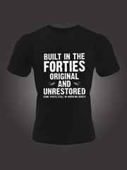 Comfy Built In The Forties Letter Print Men’s Short Sleeve Crew Neck Breathable