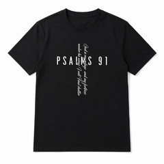 Psalm 91 Faith T Shirt Christian Bible Verse Graphic Casual Crew Neck Tee