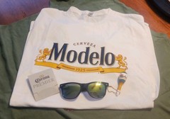 Modelo Men’s T Shirt Bundle/ *Golf Tee *Sunglasses *Corona Keychain * L -T shirt