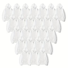 25 Pack Blank White Unisex Hoodies S-2XL Sublimation DTF Heat Transfer Bulk Lot