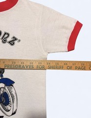 Vintage The Fonz Sit On It Ringer T-Shirt Happy Days 1976 (14×21) White Stains