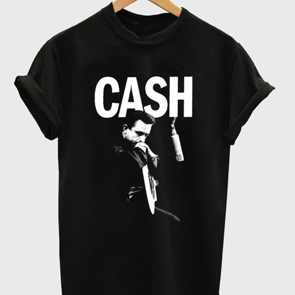 Johnny Cash T-shirt Black Short Sleeve All Sizes S to 5XL