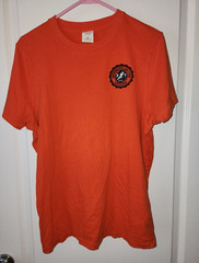 Vintage Abercrombie Fitch Crest Patch Graphic Tee Mens XL Orange Athletic NY