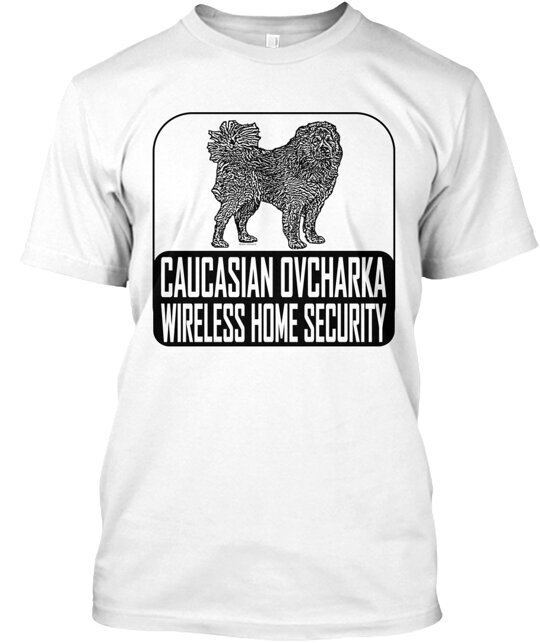 CAUCASIAN OVCHARKA WIRELESS SECURITY T-Shirt Made in the USA Size S to 5XL