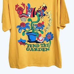 Market Studios XL Unisex T-Shirt Tend The Market Graphic Tee Yellow Multi New