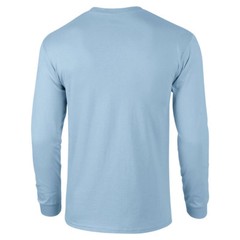 Gulf Air Blue Gold Logo Bahrain Airline Light Blue Long Sleeve Cotton T-shirt