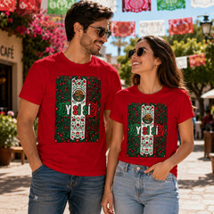 Mexico Flag Eagle Eagle Floral Culture T-Shirt Mens S- 3XL Black