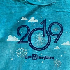 2019 Disney World New Year T Shirt Mens Medium Blue Tie Dye 2010s Orlando FL