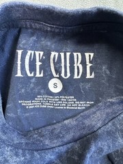 Ice Cube Picture Blue Print Tshirt Short Sleeve Graphic Tee Mens Small Digital