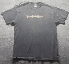 Vintage United States Marines The Power & The Glory Faded Black T-Shirt Sz. Lrg.