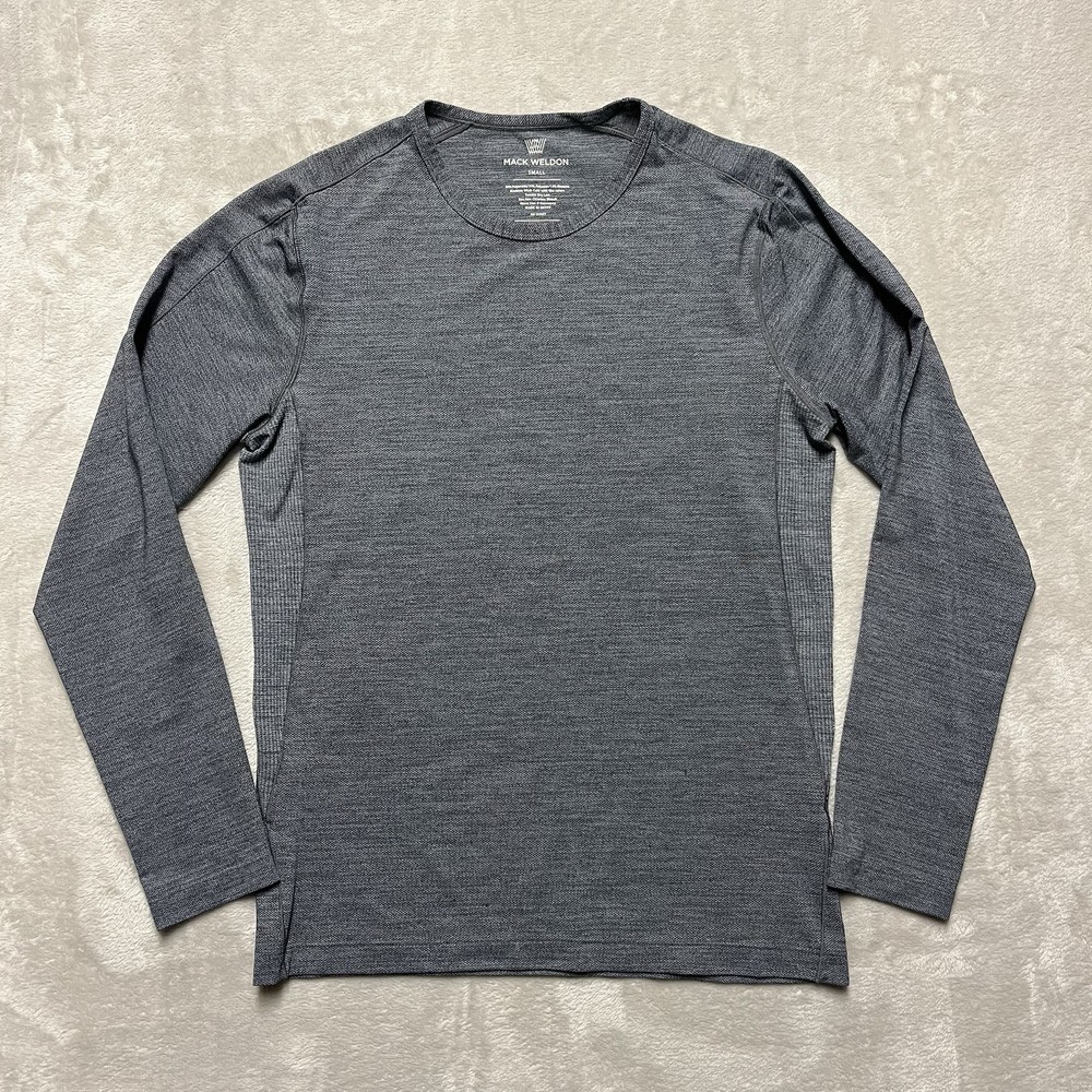 Mack Weldon Shirt Mens Small Gray Long Sleeve Stretch Breathable Lightweight