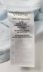 Vince T-Shirt Men’s Size Large Blue Short Sleeve V-Neck Causal 100% Cotton Adult