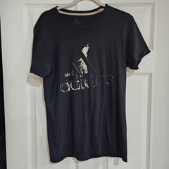 Adidas The Go-To Performance Crew Neck T-Shirt Men’s S Black White Logo Print