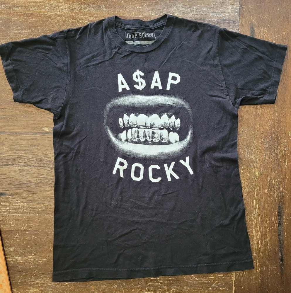 ASAP Rocky Shirt Size Medium Black Grills Teeth Rap Hip Hop Streetwear A$AP