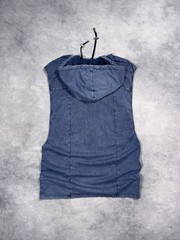 BALMAIN PARIS SS16 by Rousteing Men`s Archive Runway Y2K Hooded Sleveless Shirt