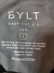 BYLT Drop Cut Lux Shirt Men’s Large S/S Athletic Gym Performance Stretch Workout