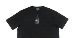 Emporio Armani Men’s Black Textured Pattern V-Neck Short Sleeve T-Shirt XL