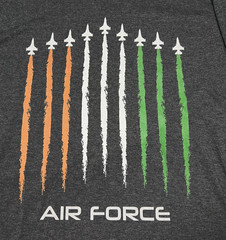 New Port & Company Air Force T Shirt Large Orange White Green India Flag Colors