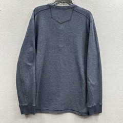 Eddie Bauer Thermal Base Layer Mens L Tall Henley Shirt Blue Long Sleeve Waffle