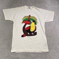 Vintage Fruit of the Loom Toucan Bird Graphic T Shirt Size Large Single Stitch