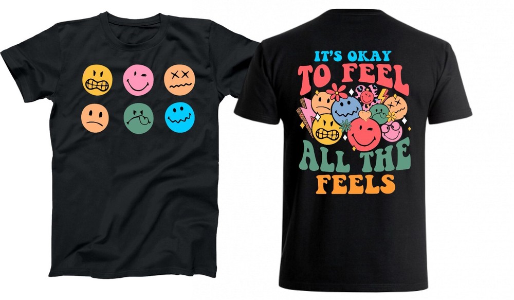 Mental Health Awareness Shirt Women It’s Okay to Feel All The Feels T-Shirt Moti