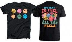 Mental Health Awareness Shirt Women It’s Okay to Feel All The Feels T-Shirt Moti