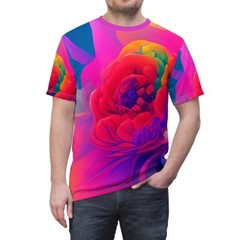 Flower tie-dye t-shirt. Color as shown