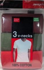 Marco Giovanni 3 V-Necks Shirts – Size: XL – 100% Cotton – Red, Green, Burgundy