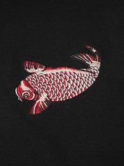 Niepce Men’s Ukiyo-e Carp Embroidery Tee Japanese Streetwear T-Shirt