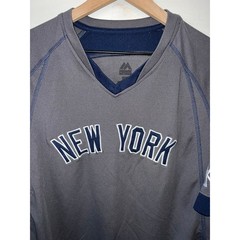 New York Yankees Shirt Baseball Gray Polyester Tee Baseball Top MLB Large
