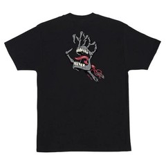 Santa Cruz SCREAMING BONE HAND CRUZ Skateboard T Shirt BLACK