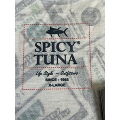Spicy Tuna Tank Top Money Print Dollar Bills Graphic Mens XL NWT