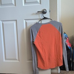 American Eagle Outfitters Men’s Thermal Raglan Graphic Logo T-Shirt M Orange