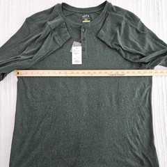 APT 9 Premier Flex Henley Men’s 2XLT Hunter Green Long Sleeve NEW Stretch NWT
