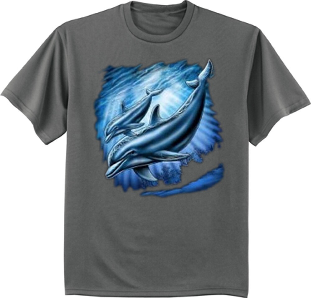 Mens Dolphin T-shirt Nature Wildlife Marine Life Graphic Tee
