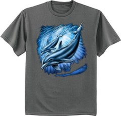 Mens Dolphin T-shirt Nature Wildlife Marine Life Graphic Tee
